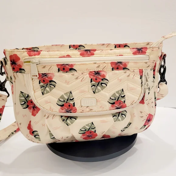 Lug Mambo Cream and Red Floral Crossbody Bag - Picture 1 of 7